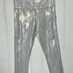 Zyia  Silver Camo Metallic Pocket Light n Tight Hi-Rise Capri 332 Photo 3
