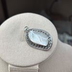 Artisan  950 Sterling Silver Mother of Pearl Asymmetrical Pendant Necklace Photo 5