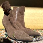 Casadei  Ankle Boots Heeled Pointed Toe Side Zip Stiletto Suede Leather Brown Photo 1