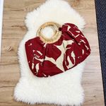 Old Navy ‎ Canvas Handbag Summer Wooden Handles Photo 6