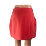 ZARA  Trafaluc Red Coral Peach Pleated High Waisted Tulip Pencil Mini Skirt Sz S Photo 1
