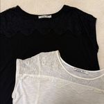 Chloe K bundle of two black and white lace boxy tshirts Photo 2
