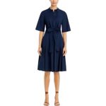 New Kobi Halperin Tiffany Belted Shirt Dress Navy Button‎ Front Size Small $498 Blue Photo 1