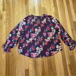 Tolani NWT  Collection Button Down Long Sleeve Ruffle Cuff Amity Floral top Sz M Photo 1