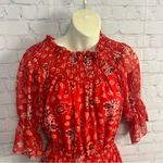 MISA Los Angeles MISA L.A. red peplum retro printed mini dress viscose USA chic coquette Small Photo 4