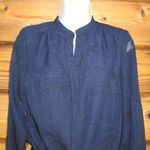 Katherine Barclay NWT Navy Blue Drawstring Shirt Dress Photo 3