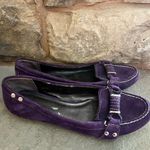 Laura Ashley  Suede Gwen Driving Loafers Eggplant Purple FABULOUS Wrap buckle sz8 Photo 4