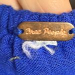 Free People Mini Dress Womens M Royal Blue Oxford Embroidered Oversized Bohemian Photo 6