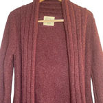 Natural Reflections Burgundy Chunky Knit Open Front Cardigan Small 25% Wool Photo 0