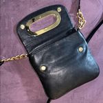 Michael Kors Black Leather and Gold Metal Crossbody Bag Photo 4
