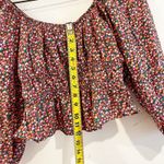 ZARA  Top Women Size Small Pink Floral Poplin Blouse Boho Fit Flare CottageCore Photo 10