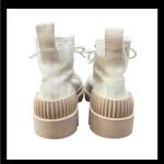 Gianni Bini Women’s High Top Sneakers Boots Sz 7M | Chunky Lug Sole Cream Beige Photo 5