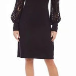 Karen Kane Long Sleeve A-Line Dress XS Black Lace Detail NEW Photo 0