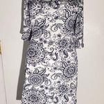 Collections BONGO Navy & White Paisley Wrap Dress Photo 0