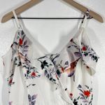 By & By Floral Print Maxi Dress Ruffle Cold Shoulder White Casual Size 15 Summer Photo 9