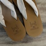 KuaiLu Tan Woven Flip Flops Women’s Sole 9.75" Soft Strap Sandals Neutral Beachy Brown Size 7 Photo 4