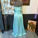 NWT Vintage Nicole Miller Satin Strapless Formal Maxi Gown ~ Size 6 🧡🍄 Blue Photo 3