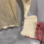 Vintage 90’s banana cream pointelle lightweight semi sheer wool blend lace top Yellow Size M Photo 6