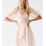 Free People Hailey Dress Size 4 Beautiful Baby Pink Wrap front Midi Dress Photo 2