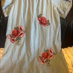 a.n.a  Light Blue Ruffled Top Photo 3