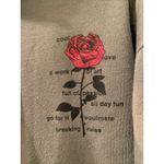 Urban Nation Women's Rose Print Hoodie Sweatshirt Pullover Size Medium Green Photo 2