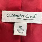 Coldwater Creek  Southwestern Embroidered Blazer Red Size 12 Textured Tribal Photo 2