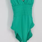La Blanca Cross Back One-Piece Swimsuit Tummy Control Emerald Green Size 6 Photo 3