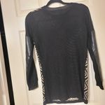 Parker Women's Black Geometric Pattern Long Sleeve Knitted Sweater Size XSmall Photo 6