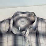 Rails  Womens Top Size L Smoke Ivory Dylan Plaid Long Sleeve Button Up Photo 7