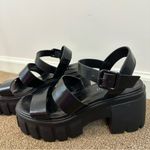 Madden Girl New  Women's Gaines Heeled Sandal Size 9 Black Faux Leather Photo 2