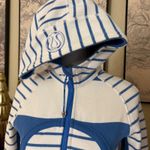Lululemon  Scuba Hoodie II in Stroll Stripe Pipe Dream Blue White Size 2 Photo 3
