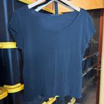 Eileen Fisher Black Stretch Silk Jersey Boxy Tee Size Medium Photo 1