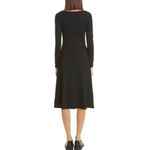 Vince  Long Sleeve Square Neck Dress Black‎ Small Cocktail Midi Photo 1