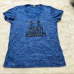 Under Armour  Blue Loose Fit V Neck T-shirt Small Photo 6