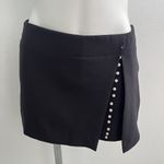 ZARA  Mini Skort Skirt Black Pearl Accents Size Small High Rise Womens Photo 4