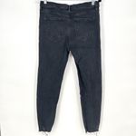 Free People  Womens Black Shark Bite Raw Hem Distressed Stretch Skinny Jeans 31 Photo 2