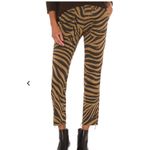 NILI LOTAN Jenna Pants Tiger Print Straight Leg Low Rise Size 2 or 27 Tan Photo 1