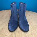 Aquatalia  Italy Faris Perforated Blue Suede Zip Heeled Ankle Booties Size 8 Photo 5
