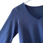 Nautica  Navy Sleepwear V-Neck Long Sleeves Cozy Soft Pajama Top SZ Small # 1370 Photo 4
