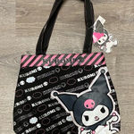 Sanrio New Kuromi Black & Pink Shoulder Tote Bag Cute Gothic Kawaii Purse | NWT Photo 0