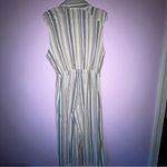 Deja Bleu Jumpsuit XL Linen Blend Beachy Boho Stripe Crop Wide Leg Photo 5