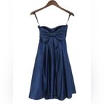 Bill Levkoff  Navy Blue Strapless Satin Dress Short Bridesmaid Formal‎ Size 0 Photo 2