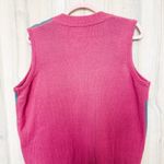 VTG Adrian Delafield Womens Sweater Vest Size L Pink Green Floral Cottage 90s Size L Photo 7