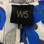 W5 Sheer White, Blue, and Black Floral Tank Top Size Small Photo 8