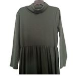 Tea Berry Green Flocking Cotton Turtleneck Polka Dot Maxi Dress Size 20 Photo 5
