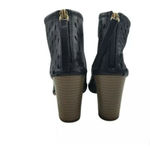 Dune London  Whisper Bootie Size 10 Leather Caged Peep Toe Ankle Black EUC Photo 4