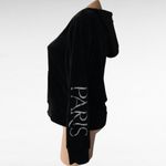 Paris Hilton Y2K Black Velour Rhinestone Full Zip Hoodie Jacket Large Photo 2
