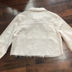 Frye  Women's Cropped Raw-Hem Denim Jacket Off white Size M NWT Jean jacket Photo 11
