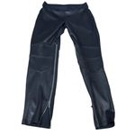 Bebe Pants Size Small Petitie Black Moto Zip Up Pleather Goth Skinny Jeans Sexy Photo 1