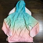 Ivory Ella  Blue and Pink Ombre Hooded Windbreaker Jacket Photo 4